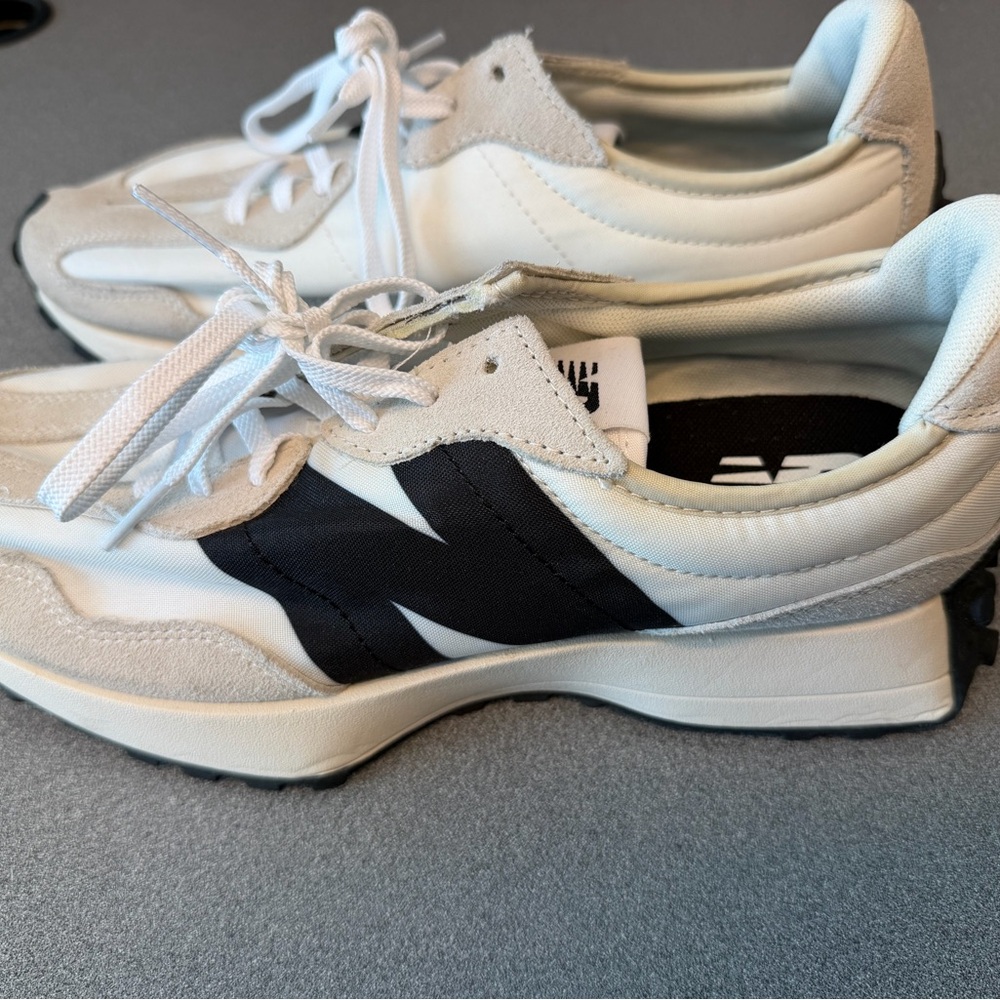 New Balance White and Black Sneakers